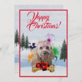 Aanpasbare Funny Cavapoo Dog Yappy Xmas Kaart (Voorkant / Achterkant)