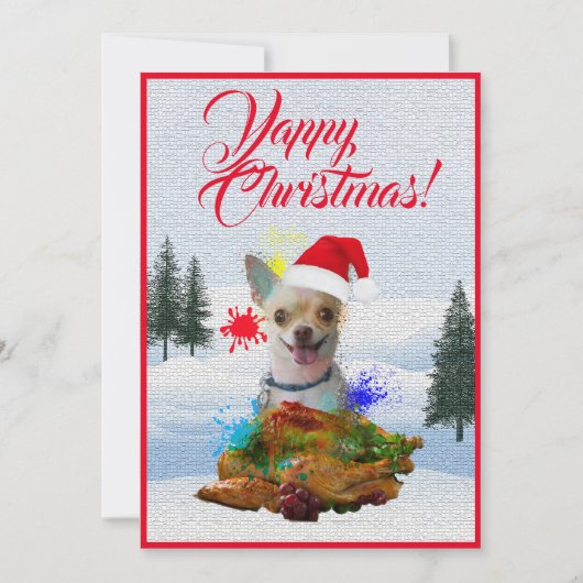 Aanpasbare Funny Chihuahua Dog Yappy Xmas Kaart (Voorkant)
