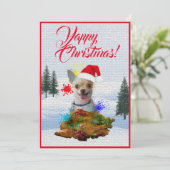 Aanpasbare Funny Chihuahua Dog Yappy Xmas Kaart (Staand voorkant)