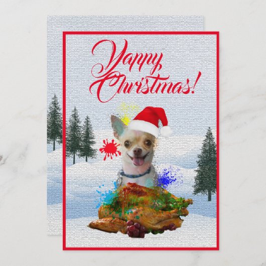 Aanpasbare Funny Chihuahua Dog Yappy Xmas Kaart (Voorkant / Achterkant)