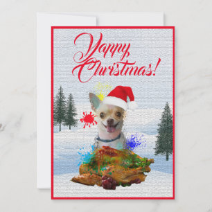 Aanpasbare Funny Chihuahua Dog Yappy Xmas Kaart