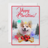 Aanpasbare Funny Corgi Dog Yappy Xmas Kaart (Voorkant)