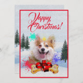 Aanpasbare Funny Corgi Dog Yappy Xmas Kaart (Voorkant / Achterkant)