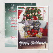 Aanpasbare Funny Dachshund Dog Yappy Xmas Kaart (Voorkant / Achterkant)