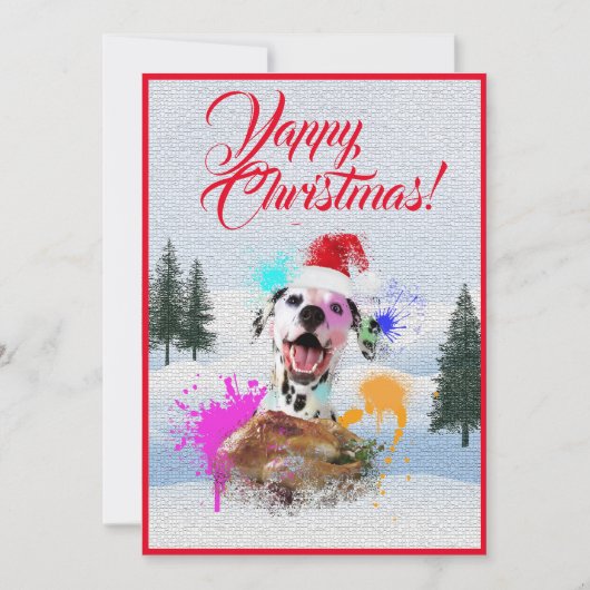 Aanpasbare Funny Dalmatian Dog Yappy Xmas Kaart (Voorkant)