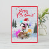 Aanpasbare Funny Dalmatian Dog Yappy Xmas Kaart (Staand voorkant)