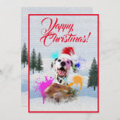 Aanpasbare Funny Dalmatian Dog Yappy Xmas Kaart (Voorkant / Achterkant)
