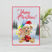 Aanpasbare Funny Morkie Dog Christmas Kaart (Staand voorkant)