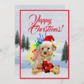 Aanpasbare Funny Morkie Dog Christmas Kaart (Voorkant / Achterkant)