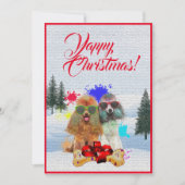Aanpasbare Funny Poodle Dog Christmas Kaart (Voorkant)
