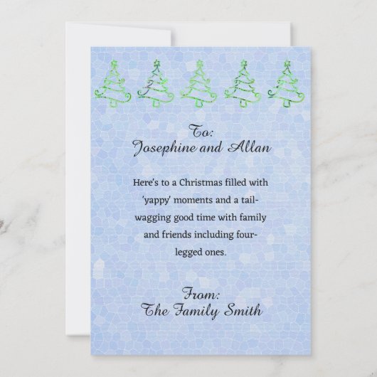 Aanpasbare Funny Pug Dog Yapy Christmas Kaart (Achterkant)