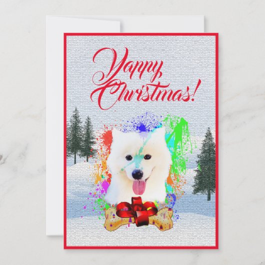 Aanpasbare Funny Samoyed Dog Christmas Kaart (Voorkant)
