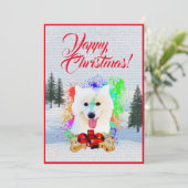 Aanpasbare Funny Samoyed Dog Christmas Kaart (Staand voorkant)