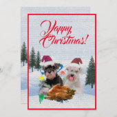 Aanpasbare Funny Schnauzer Dog Christmas Kaart (Voorkant / Achterkant)