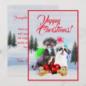Aanpasbare Funny Shih Tzu Dog Christmas Kaart (Voorkant / Achterkant)