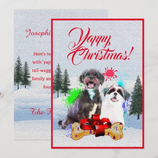 Aanpasbare Funny Shih Tzu Dog Christmas Kaart (Voorkant / Achterkant)