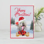 Aanpasbare Funny Weimaraner Dog Christmas Kaart (Staand voorkant)