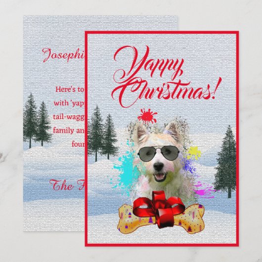 Aanpasbare Funny Westie Dog Christmas Kaart (Voorkant / Achterkant)