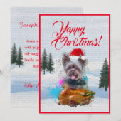 Aanpasbare Funny Yorkie Dog Yapy Christmas Kaart (Voorkant / Achterkant)