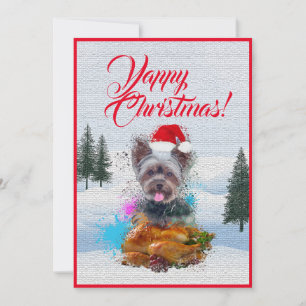 Aanpasbare Funny Yorkie Dog Yapy Christmas Kaart