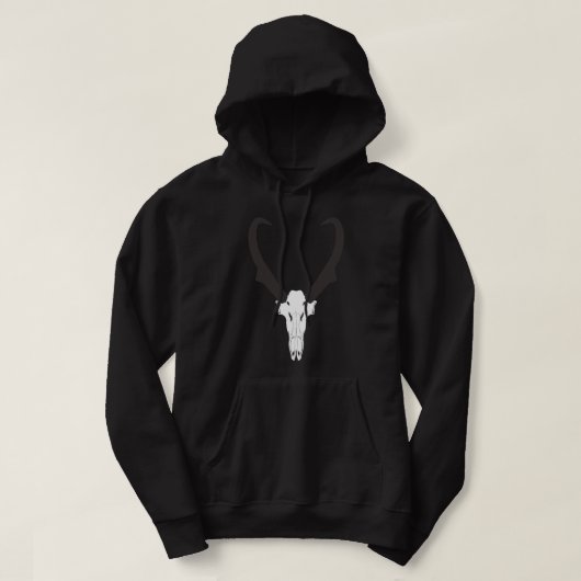 Aanpasbare Gaffelbok Schedel Hoodie (Design voorkant)