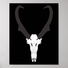 Aanpasbare Gaffelbok Schedel Poster