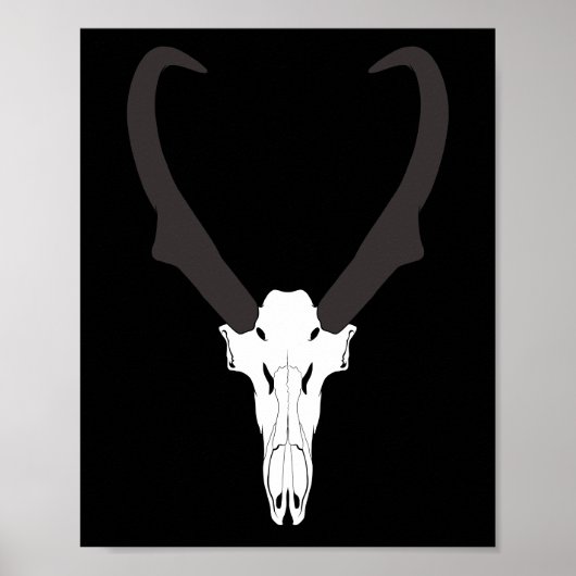 Aanpasbare Gaffelbok Schedel Poster (Voorkant)