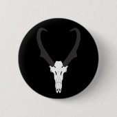 Aanpasbare Gaffelbok Schedel Ronde Button 5,7 Cm (Voorkant)