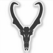 Aanpasbare Gaffelbok Schedel Sticker (Voorkant)