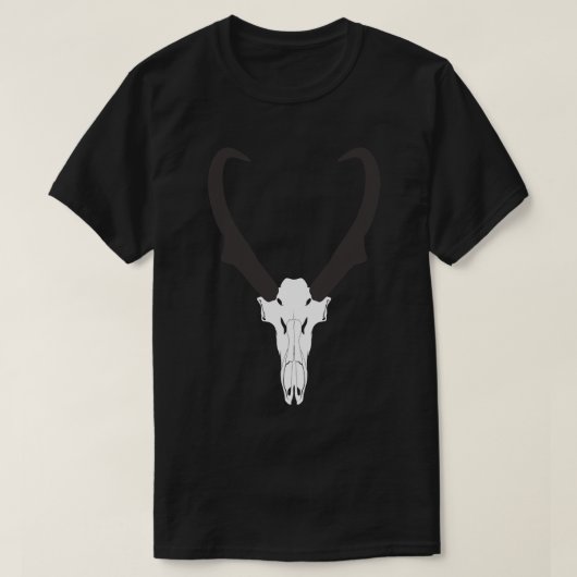 Aanpasbare Gaffelbok Schedel T-shirt (Design voorkant)