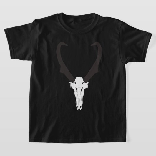 Aanpasbare Gaffelbok Schedel T-shirt (Laagn)