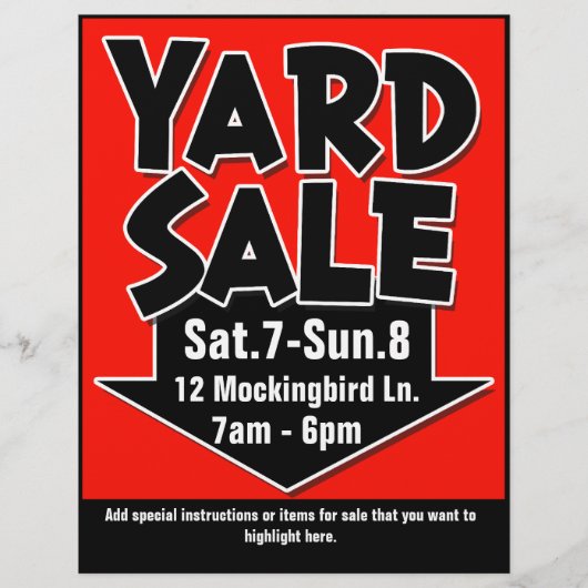 Aanpasbare GARDE VERKOOP flyer/poster Flyer (Voorkant)