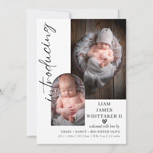 Aanpasbare geboortekaart sjabloon kaart voor baby' (Voorkant)