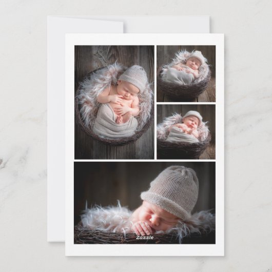 Aanpasbare geboortekaart sjabloon kaart voor baby' (Achterkant)