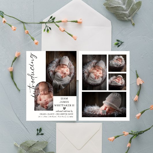 Aanpasbare geboortekaart sjabloon kaart voor baby'