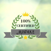 Aanpasbare Gecertificeerde Fout Retro Banner Raamsticker (Vel 3)