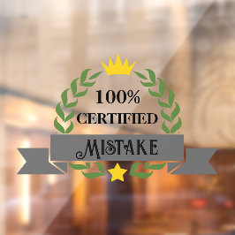 Aanpasbare Gecertificeerde Fout Retro Banner Raamsticker