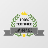 Aanpasbare Gecertificeerde Fout Retro Banner Raamsticker (Vel)
