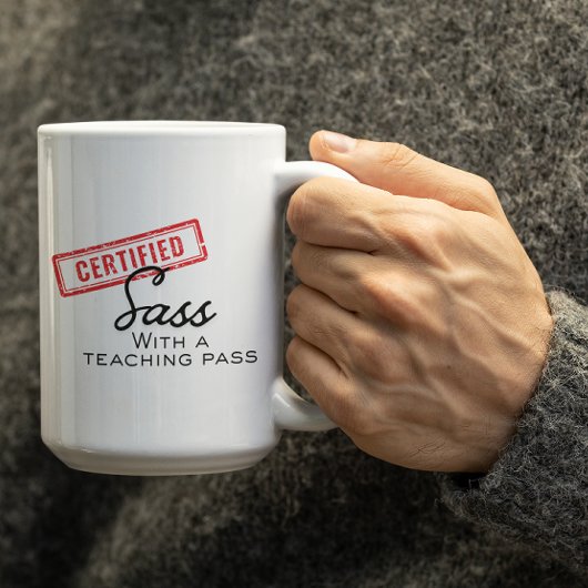 Aanpasbare Gecertificeerde Sass met een lespas Koffiemok