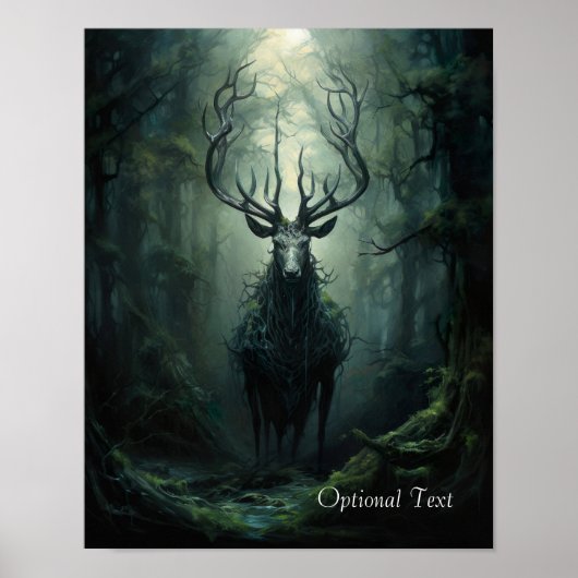 Aanpasbare Gedraaide Bos Herten Poster (Voorkant)