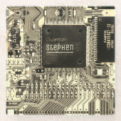 Aanpasbare gedrukte schakeling - Geek elektronisch Glazen Onderzetter (Voorkant)