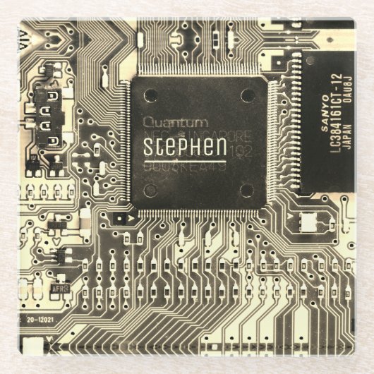 Aanpasbare gedrukte schakeling - Geek elektronisch Glazen Onderzetter (Voorkant)