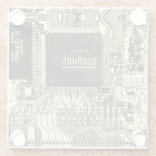 Aanpasbare gedrukte schakeling - Geek elektronisch Glazen Onderzetter (Achterkant)