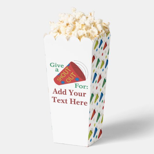 Aanpasbare Geef Een Schreeuw Uit Popcorn Bedankdoosjes (Popped)