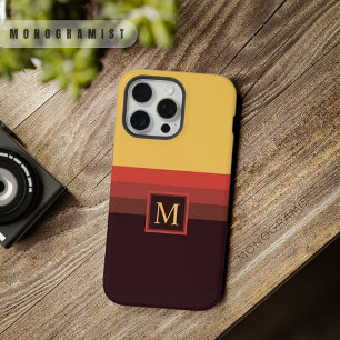 Aanpasbare Geel Rood Maroon Zwart Kleurenblok iPhone 15 Pro Max Case