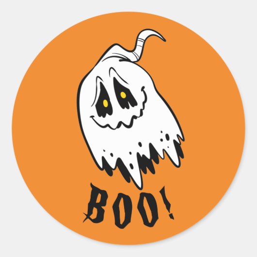 Aanpasbare geest Boo Halloween Ronde Sticker (Voorkant)