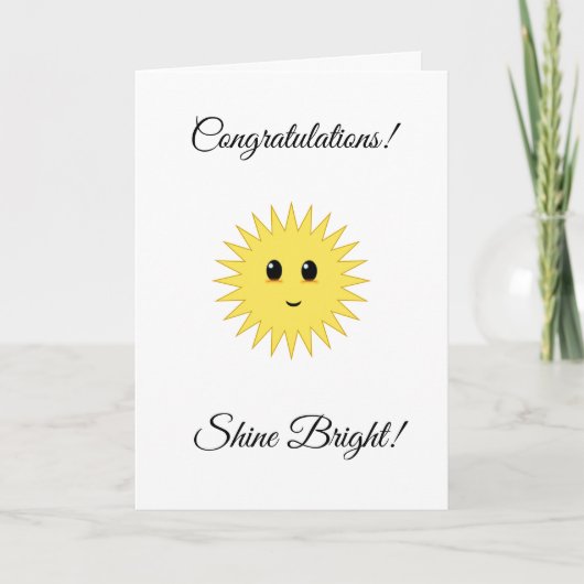 Aanpasbare gefeliciteerd schittert helder op wit kaart (Voorkant)