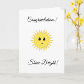 Aanpasbare gefeliciteerd schittert helder op wit kaart (Gele Bloem)