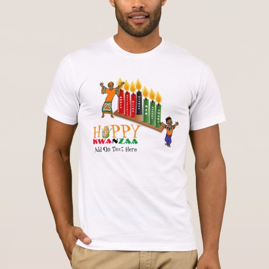Aanpasbare Gelukkige KWANZAA 7 Principes T-shirt (Voorkant)