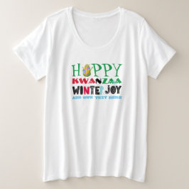 Aanpasbare Gelukkige KWANZAA Winter BLIJDSCHAP Grote Maat T-shirt